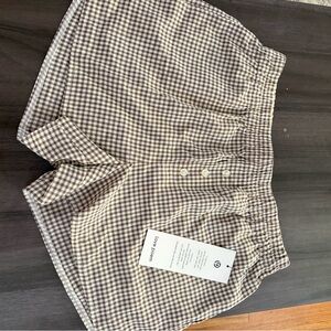 Checkered Brown and White Shorts